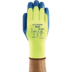 ถุงมือทำสวนสำหรับอากาศหนาว ActivArmr 80-400 ไซส์ 9 สีเหลือง/น้ำเงิน ได้รับการรับรองมาตรฐาน EN 388 EN 511 EN 407 ยี่ห้อ ANSELL บรรจุภัณฑ์ขนาด 12 ชิ้น - Product Image 1