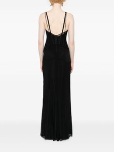 Vestido de fiesta de tela de malla de poliéster de cristal sin mangas Sweetheart vestido de tubo de lentejuelas con cuentas de longitud larga para vestidos de cóctel formales - Product Image 3