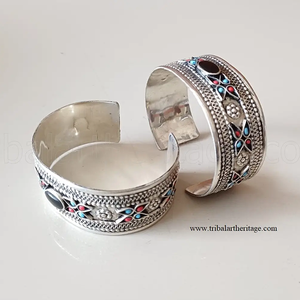 กำไลข้อมือชนเผ่ากุจิ ทำด้วยมือ เครื่องประดับอัฟกัน สไตล์โบฮีเมียน สำหรับผู้หญิง - Product Image 2