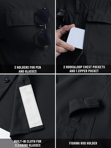 Pantalones Cortos de Pesca para Hombre, Manga Larga, Protección Solar UPF50+, Secado Rápido, con Botones y Bolsillos con Cremallera - Product Image 6