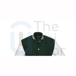 Nouvelle veste universitaire en cuir pour femmes vertes col montant veste de sport de baseball pour hommes fabricant Service OEM disponible - Product Image 3