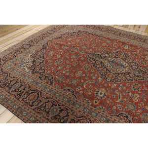 Tapis vintage surdimensionné 9,6x13,1 pieds, tapis turc en laine rouge à motifs floraux - Product Image 4