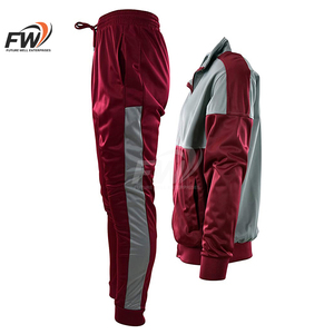 Ensemble de survêtement unisexe personnalisé 100 % polyester respirant à séchage rapide avec patchwork et fermeture éclair, veste et pantalon de jogging pour la gym - Product Image 3