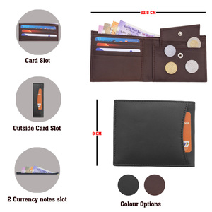 Gran oferta, billetera de cuero tostado Vintage para hombre con diseño manual, tarjetero y efectivo a la moda - Product Image 2