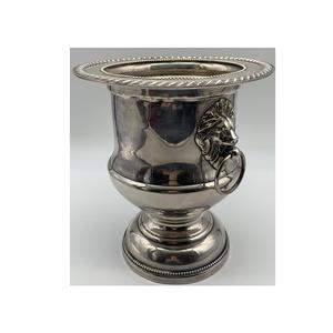 Seau en acier métallique décoratif, grand refroidisseur à vin et à champagne martelé, refroidisseur à vin en acier métallique avec poignée en cuir - Product Image 3