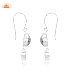 Hot Selling <b>Silver</b> Natural Dendrite & Crystal Quartz Gemstone Cloud Shape <b>Dangle</b> <b>Earring</b> for Women Custom Jewelry Manufacturer - Product Image 4