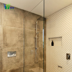 Paroi de <span class=keywords><strong>douche</strong></span> moderne en verre trempé dépoli sans cadre pour hôtel, maison, salon, intérieur, facile à nettoyer - Product Image 1