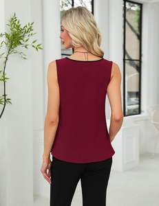 Camiseta sin mangas de verano para mujer 2025, blusa de trabajo elegante holgada informal de negocios - Product Image 3