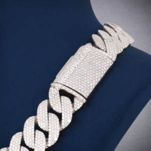 Colgante de diamante de corte brillante redondo VVS Moissanite personalizado cadena cubana joyería de Hip Hop - Product Image 6