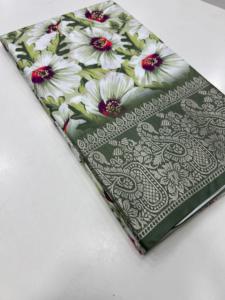 Nouveau lancement élégant soie Faux Georgette Border Sarees avec beau motif floral écologique extensible pour les bandanas ethniques - Product Image 4