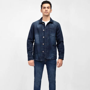 Chaqueta Vaquera Casual Personalizada para Hombre, Color Azul Claro, 2 Bolsillos en el Pecho, Nuevo Diseño, Material de Alta Calidad para Invierno, Estilo Urbano - Product Image 1