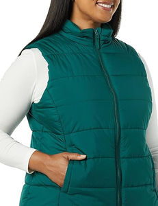 Nuevos diseños mujeres sin mangas Color sólido Regular con capucha chaleco acolchado chaleco burbuja chaqueta Casual prendas de vestir exteriores - Product Image 6