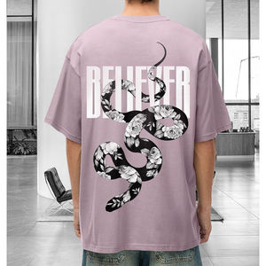 Custom Logo <b>Half</b>-<b>Sleeve</b> <b>Men</b> OVERSIZED T-SHIRT Faith & Flora <b>Men</b> Oversized Printed T-Shirt Fabric Streetwear Style Regular Fit - Product Image 5
