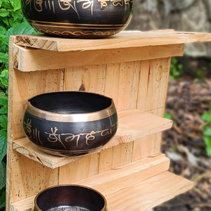 Bol chantant tibétain martelé à la main authentique avec percuteur en bois pour la méditation Yoga thérapies de guérison par le son bol soufflant - Product Image 6