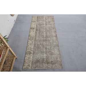 Tapis Patchwork Vintage Style Classique de 2.3X5.5 pieds en Laine Motif Rectangle Beige pour Salon Chambre à coucher Latex Polyester - Product Image 1