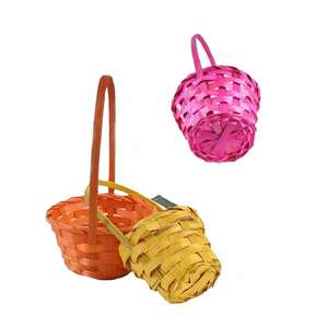 High Quality 100% Handmade Easter <b>Basket</b> <b>with</b> <b>Handle</b> Natural Bamboo Multi-Purpose Storage <b>Basket</b> Handicraft From Vietnam - Product Image 2