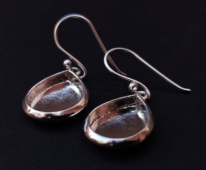 Plata de Ley 925, 10x12mm, forma de pera, bisel en blanco, pendiente colgante, bueno para cenizas y trabajo de resina, recuerdo, joyería DIY - Product Image 4