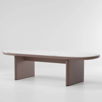 Ensemble de salle à manger d'extérieur, cadre en aluminium, corde tissée, Table en marbre pour projet de villa d'hôtel, qualité