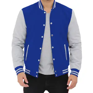 2024 Top Tending Design High Quality Custom Fleece Varsity Jackets Half Arm White Color Fleece Varsity & Letterman Jacket