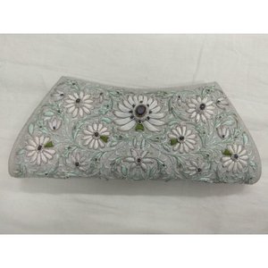 Lo último en moda, bolso de mano de lona para mujer, Top con cremallera, bordado Zari a la moda, cadena de piedras preciosas, decoración de perlas con cuentas - Product Image 2