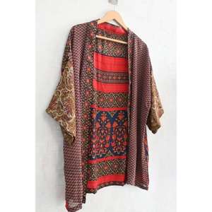 Robe Kimono Courte en Soie Patchwork Respirante Grande Taille de Luxe, Élégante, en Satin, pour Nuit et Détente, pour Femme - Product Image 2