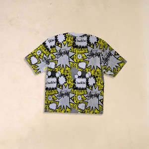 T-shirt Stussy imprimé motif bande dessinée en jersey 100% coton biologique 240g, teint en fil, compressé, pour un confort optimal - Product Image 2
