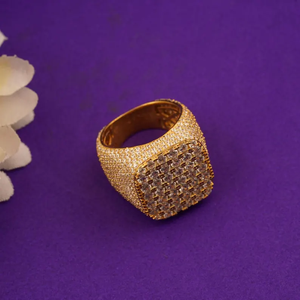 Anillo Cuadrado Clásico de Plata con Diamantes Moissanite Redondos Brillantes, Estilo Hip Hop, para Hombre - Product Image 3