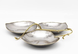 Caja de fruta seca con acabado dorado de diseño martillado hecho a mano para productos decorativos de mesa de Hotel en casa a precio mayorista - Product Image 2