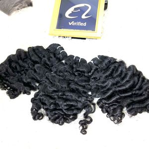 วิกผมแท้แบบชาวบราซิลสำหรับผู้หญิงผมหยิกเป็นลอนสำหรับผมแท้สีดำใส DHL VIP - Product Image 1