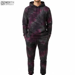 Ensemble mode décontractée Survêtement délavé à l'acide évasé pour hommes Vente en gros Ensemble de jogging deux pièces Survêtement de luxe teinté teint pour hommes - Product Image 1