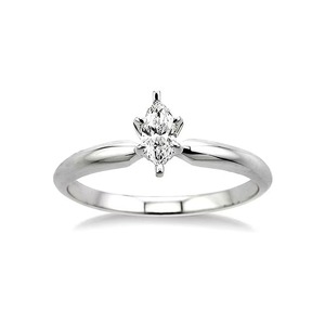 Bague de fiançailles solitaire artisanale en diamant de laboratoire taille marquise, pièce unique en or massif 14 carats, sertissage à griffes F-VS2 - Product Image 1
