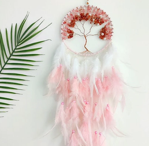 Atrapasueños de Primera Calidad con Diseño de Árbol de la Vida Rosa, Atrapasueños Personalizado para Colgar en la Pared, Decoración del Hogar - Product Image 1