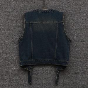 Veste pour femme délavée sans manches personnalisée nouvelle veste en jean 100% coton de qualité supérieure veste en jean à capuche élégante en gros - Product Image 3