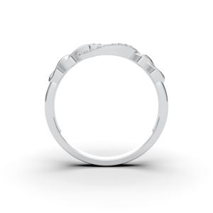 Bague en diamant de taille ronde Moissanite de 0.08 carats inspirée de la chaîne moderne en E-F/VVS-VS sertie de broches en platine pour elle - Product Image 2