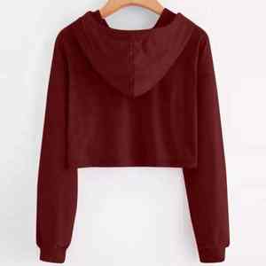 Top tendance des sweats à capuche respirants anti-rides pour femmes logo personnalisé très exigeant prix bon marché OEM service Crop Top Hoodies - Product Image 2