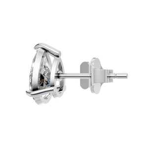 Boucles d'oreilles tendance en or blanc 14 carats, 4 carats au total, couleur D, clarté VVS, moissanite taille poire, pour mariage ou anniversaire - Product Image 2