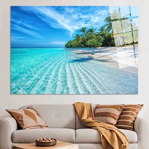 Art mural sur toile imprimée : Décoration paysagère de plage tropicale et de mer, ART SUR VERRE TÉRMÉRÉ - Product Image 1