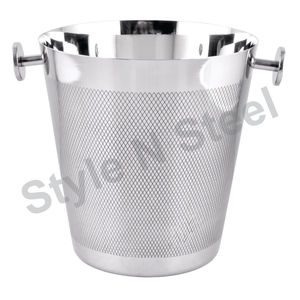 Cubo de vino de acero inoxidable de primera calidad con elegante diseño clásico martillado para tinas de hielo y bebidas - Product Image 1