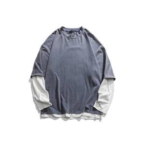 ผ้าฝ้ายถักแบบลำลองระบายอากาศได้ดีเป็นมิตรกับสิ่งแวดล้อม100% พิมพ์ลายโอเวอร์ไซส์ยาวสองชั้นโลโก้ตามสั่ง - Product Image 3