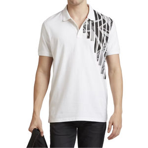 เสื้อโปโลผู้ชายผ้าฝ้าย100% เสื้อโปโลแขนสั้นลำลองสีป้องกันริ้วรอยกำหนดเองได้ - Product Image 1