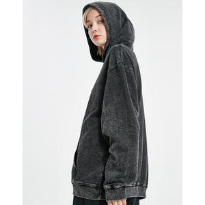 Sweat à capuche vintage délavé pull High Street coton sweat hommes femmes Harajuku mode coupe ample Y2K Hip Hop Streetwear - Product Image 2