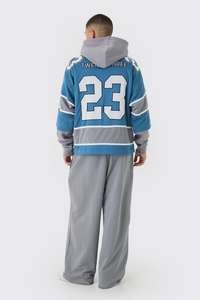 Vente en gros de sweats à capuche de hockey en maille imprimée surdimensionnée sweats à capuche pour hommes en coton mélangé design personnalisé dernière mode prix d'usine - Product Image 2