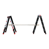 Escalera plegable multiusos de aluminio de 4x7 escalones compatible con Prime EN131 para apartamento, almacén al aire libre y propósito de construcción