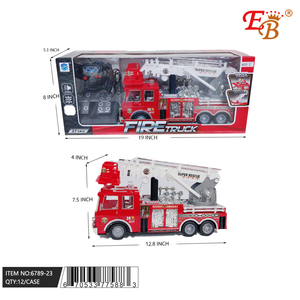 Camion de pompiers télécommandé EB de 12,8 pouces avec lumière et son, jouet pour enfants, ensemble de jeu de véhicule d'urgence - Product Image 1