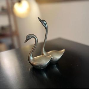 Par de patos de bronce, conjunto de esculturas de jardín, estatuilla de pato Vintage antigua, artesanías de Metal, vacaciones de Navidad, decoración del hogar, artículo de pato - Product Image 3