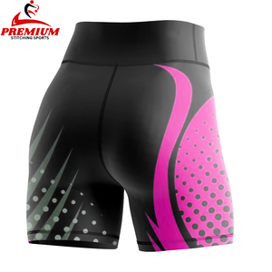 Shorts de yoga souples à taille haute pour femmes avec logo personnalisé, shorts de cyclisme extensibles pour la course à pied et le vélo, short de plage pour femmes - Product Image 2