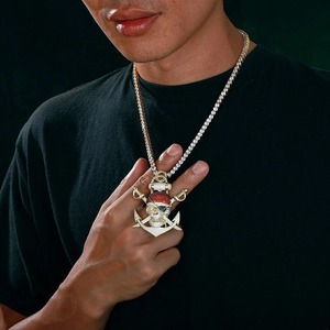 Nouveauté Collier pendentif hip-hop serti de moissanite VVS avec argent 925 plaqué or, design pirates, bijoux brillants, fournisseur - Product Image 3