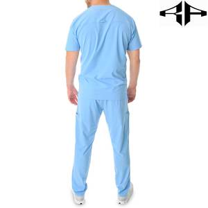 ATLANTIC Uniformes d'allaitement personnalisés pour hommes Couleur unie Design Scrubs pour hôpitaux Tissu tissé Vente en gros Combinaisons médicales - Product Image 2