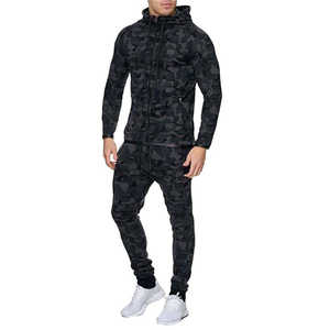 Chándal para correr para hombre, traje para correr, venta al por mayor, chándal personalizado de camuflaje de poliéster y algodón, chándal por sublimación - Product Image 2