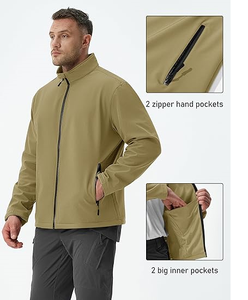 Veste Softshell à Capuche pour Homme Imperméable Doublée en Polaire Veste de Pluie Légère Coupe-Vent Manteau d'Hiver Randonnée en Plein Air - Product Image 5